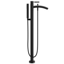 Wyndham  WCAT102340P11BK Taron Modern-Style Bathroom Tub Filler Faucet (Floor-mounted) in Matte Black