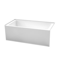 Wyndham  WCBTW16030RBNTRIM Grayley 60 x 30 Inch Alcove Bathtub in White with Right-Hand Drain and Overflow Trim in Brushed Nickel