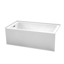 Wyndham  WCBTW16032L Grayley 60 x 32 Inch Alcove Bathtub in White with Left-Hand Drain and Overflow Trim in Polished Chrome