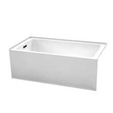 Wyndham  WCBTW16032LMBTRIM Grayley 60 x 32 Inch Alcove Bathtub in White with Left-Hand Drain and Overflow Trim in Matte Black