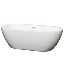 Wyndham  WCOBT100268 Soho 68 Inch Freestanding Bathtub in White with Polished Chrome Drain and Overflow Trim