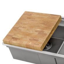 Ruvati 17 x 16 x 2 inch thick End-Grain French Oak Butcher Block Solid Wood Large Cutting Board - RVA2445OAK