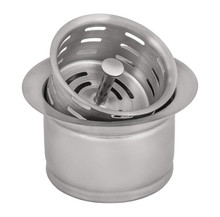 Ruvati Extended Garbage Disposal Flange with Deep Basket Strainer for Kitchen Sinks - Stainless Steel - RVA1049ST