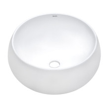 Ruvati 16 inch Bathroom Vessel Sink Round White Above Counter Circular Porcelain Ceramic - RVB0316