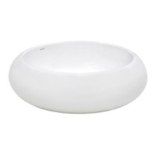 Ruvati 18 inch Round Bathroom Vessel Sink White Above Vanity Counter Circular Porcelain Ceramic - RVB0318