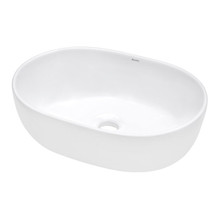Ruvati 19 x 14 inch Bathroom Vessel Sink White Oval Above Counter Vanity Porcelain Ceramic - RVB0419