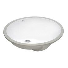 Ruvati 16 x 13 inch Undermount Bathroom Sink White Oval Porcelain Ceramic with Overflow - RVB0618