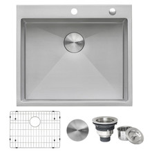 Ruvati 25-inch Drop-in Tight Radius Topmount 16 Gauge Stainless Steel Kitchen Sink Single Bowl - RVH8007