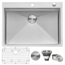 Ruvati 30 x 22 inch Drop-in Tight Radius Topmount 16 Gauge Stainless Steel Kitchen Sink Single Bowl - RVH8009