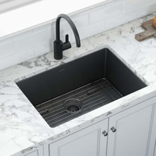Ruvati 27-inch Undermount Gunmetal Black Stainless Steel Kitchen Sink 16 Gauge Single Bowl - RVH6127BL