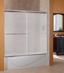 Foremost CVST5855-RN-OR Cove Frameless Sliding Tub Door 58" W x 55" H with Rain Glass - Oil Rubbed Bronze