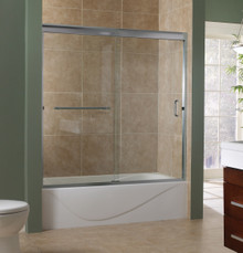 Foremost MRST6060-CL-BN Marina 10MM Frameless Sliding Tub Door 60" W x 60" H with Clear Glass - Brushed Nickel