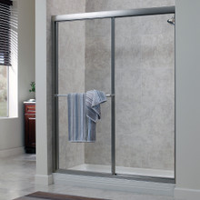 Foremost TDSS5270-CL-BN Tides Framed Sliding Shower Tub Door 52" W x 70" H with Clear Glass - Brushed Nickel