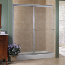 Foremost TDSS6066-OB-SV Tides Framed Sliding Shower Tub Door 56" W x 60" H with Obscure Glass - Silver