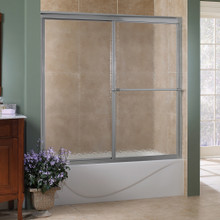 Foremost TDST5356-OB-BN Tides Framed Sliding Shower Tub Door 53" W x 56" H with Obscure Glass - Brushed Nickel