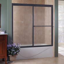 Foremost TDST5356-OB-OR Tides Framed Sliding Shower Tub Door 53" W x 56" H with Obscure Glass - Oil Rubbed Bronze