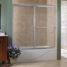 Foremost TDST5458-OB-SV Tides Framed Sliding Shower Tub Door 54" W x 58" H with Obscure Glass - Silver