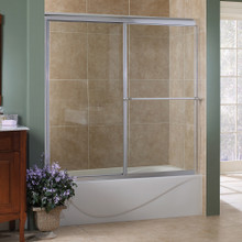 Foremost TDST6058-CL-SV Tides Framed Sliding Shower Tub Door 60" W x 58" H with Clear Glass - Silver