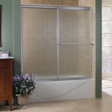 Foremost TDST6058-RN-SV Tides Framed Sliding Shower Tub Door 60" W x 58" H with Rain Glass - Silver