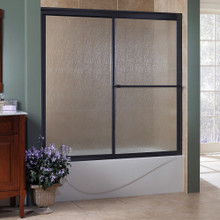 Foremost TDST9999-RN-OR Tides Custom Framed Sliding Shower Tub Door 72" W x 58" H with Rain Glass - Oil Rubbed Bronze