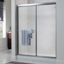 Foremost TDSS4866-RN-BN Tides Framed Sliding Shower Door 48" W x 66" H with Rain Glass - Brushed Nickel