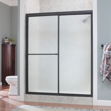 Foremost TDSS4866-RN-OR Tides Framed Sliding Shower Door 48" W x 66" H with Rain Glass - Oil Rubbed Bronze