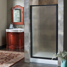Foremost TDSW9999-RN-OR Tides Custom Framed Pivot Swing Shower Door 35" W x 78" H with Rain Glass - Oil Rubbed Bronze