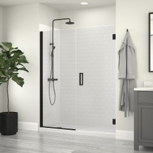 Foremost MRHG6074-CL-MB Marina Hinge Shower Door & Inline Panel 60" W x 74" H with Clear Glass - Matte Black