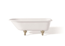 Cheviot  2094-WW-PN TRADITIONAL Cast Iron Bathtub with Continuous Rolled Rim - 54x30x24 w/ Polished Nickel Feet