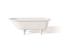 Cheviot  2094-WW-WH TRADITIONAL Cast Iron Bathtub with Continuous Rolled Rim - 54x30x24 w/ White Feet