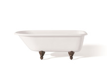 Cheviot  2100-WW-AB TRADITIONAL Cast Iron Bathtub with Faucet Holes in Wall of Tub - 61x30x24 w/ Antique Bronze Feet