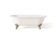 Cheviot  2175-WW-BN REGAL Cast Iron Bathtub with Continuous Rolled Rim - 70x31x26 w/ Brushed Nickel Feet