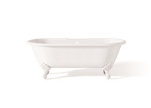Cheviot  2180-WW-6-WH REGAL Cast Iron Bathtub with Faucet Holes and Shaughnessy Feet - 70x32x26 w/ White Feet