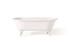 Cheviot  2181-WW-WH REGAL Cast Iron Bathtub with Continuous Rolled Rim and Shaughnessy Feet - 70x32x26 w/ White Feet