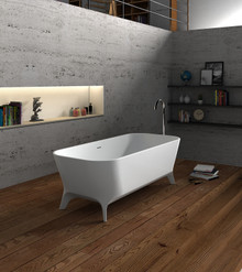 Cheviot  4173-WW PALERMO Solid Surface Bathtub - 70.75x31.5x23.75 w/ Integrated Solid Surface Legs
