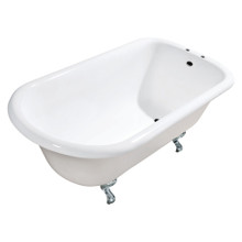 Kingston Brass  Aqua Eden VCT7D543019W1 54-Inch Cast Iron Roll Top Clawfoot Tub with 7-Inch Faucet Drillings, White/Polished Chrome