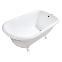 Kingston Brass  Aqua Eden VCT7D483117WH 48-Inch Cast Iron Roll Top Clawfoot Tub with 7-Inch Faucet Drillings, White