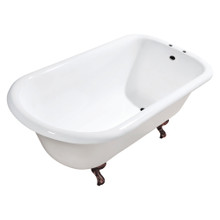 Kingston Brass  Aqua Eden VCT7D483117W5 48-Inch Cast Iron Roll Top Clawfoot Tub with 7-Inch Faucet Drillings, White/Oil Rubbed Bronze
