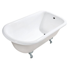 Kingston Brass  Aqua Eden VCTND483117W1 48-Inch Cast Iron Roll Top Clawfoot Tub (No Faucet Drillings), White/Polished Chrome