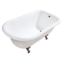 Kingston Brass  Aqua Eden VCTND483117W5 48-Inch Cast Iron Roll Top Clawfoot Tub (No Faucet Drillings), White/Oil Rubbed Bronze