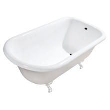 Kingston Brass  Aqua Eden VCTND543019WH 54-Inch Cast Iron Roll Top Clawfoot Tub (No Faucet Drillings), White
