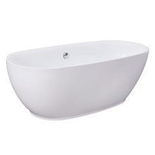 Kingston Brass  Aqua Eden VTDE673023BA 67-Inch Acrylic Freestanding Oval Tub with Drain, Glossy White