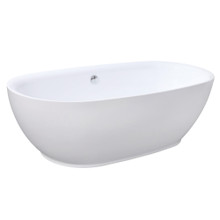 Kingston Brass  Aqua Eden VTDE713321BA 71-Inch Acrylic Freestanding Oval Tub with Drain, Glossy White