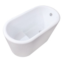 Kingston Brass  Aqua Eden VTDE512628BA 51-Inch Acrylic Freestanding Tub with Drain and Integrated Seat, Glossy White