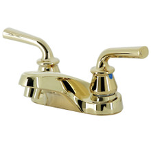 Kingston Brass  KB252RXLLP Restoration 4-Inch Centerset Bathroom Faucet, Polished Brass