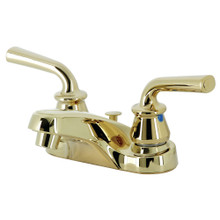 Kingston Brass  KB252RXL Restoration 4-Inch Centerset Bathroom Faucet with Pop-Up Drain, Polished Brass
