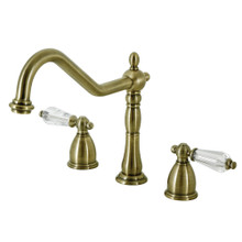 Kingston Brass  KB1793WLLLS Wilshire Widespread Kitchen Faucet, Antique Brass