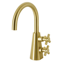 Kingston Brass  KS2297DX Constantine Two-Handle Single-Hole Bathroom Faucet with Push Pop-Up, Brushed Brass