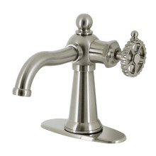 Kingston Brass  KSD3548CG Fuller Single-Handle Bathroom Faucet with Push Pop-Up, Brushed Nickel