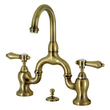 Kingston Brass  KS7993BAL Heirloom Bridge Bathroom Faucet with Brass Pop-Up, Antique Brass